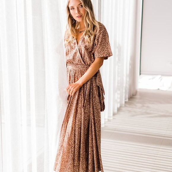 NWT House of Skye Leopard Boho Dress - Picture 2 of 8